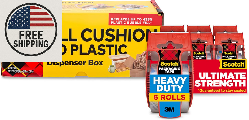 Bundle of Scotch Cushion Lock Protective Wrap with Dispenser Box, 12 In. X 175 F