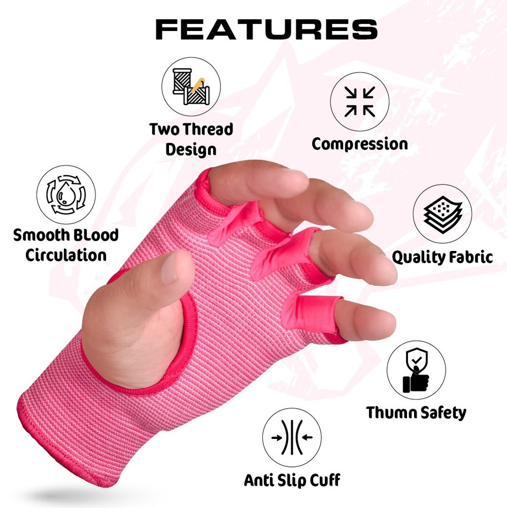 Compression Sleeves Boxing Hand Wraps Elastic Quick Wraps Fist Protection Pink