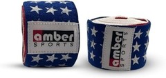 Amber USA Flag Handwraps, 180 inch Breathable Polyester Boxing Wraps for MMA