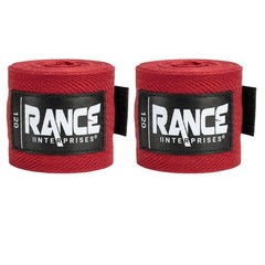Set of 2 Boxing Hand Wraps 120 Inch Red Polycotton Mma Muay Thai Wrist Support