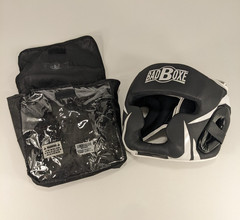 Badboxe Boxing Headgear Muay Thai MMA Sparring Headgear Black L/XL