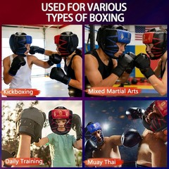 2 Pack Boxing Headgear for Youth Adult, Thickened Training Sparring Head Guar…