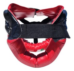 Red Leather Boxing Full Face Headgear Head Guard Sparring Made In MEXICO Adults