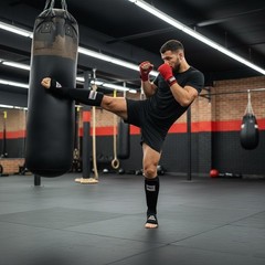 Amber Nylon Shin and Instep Protectors for Muay Thai, Kickboxing, MMA