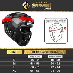 Farabi Sports Boxing Headgear Grill Head Guard MMA Training Large, Black