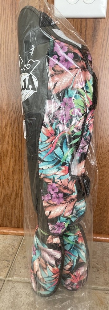[SIZE L] Premium RAJA “Jungle Lotus” Pro Style Thai Boxing Shin Guards (NEW) NWT