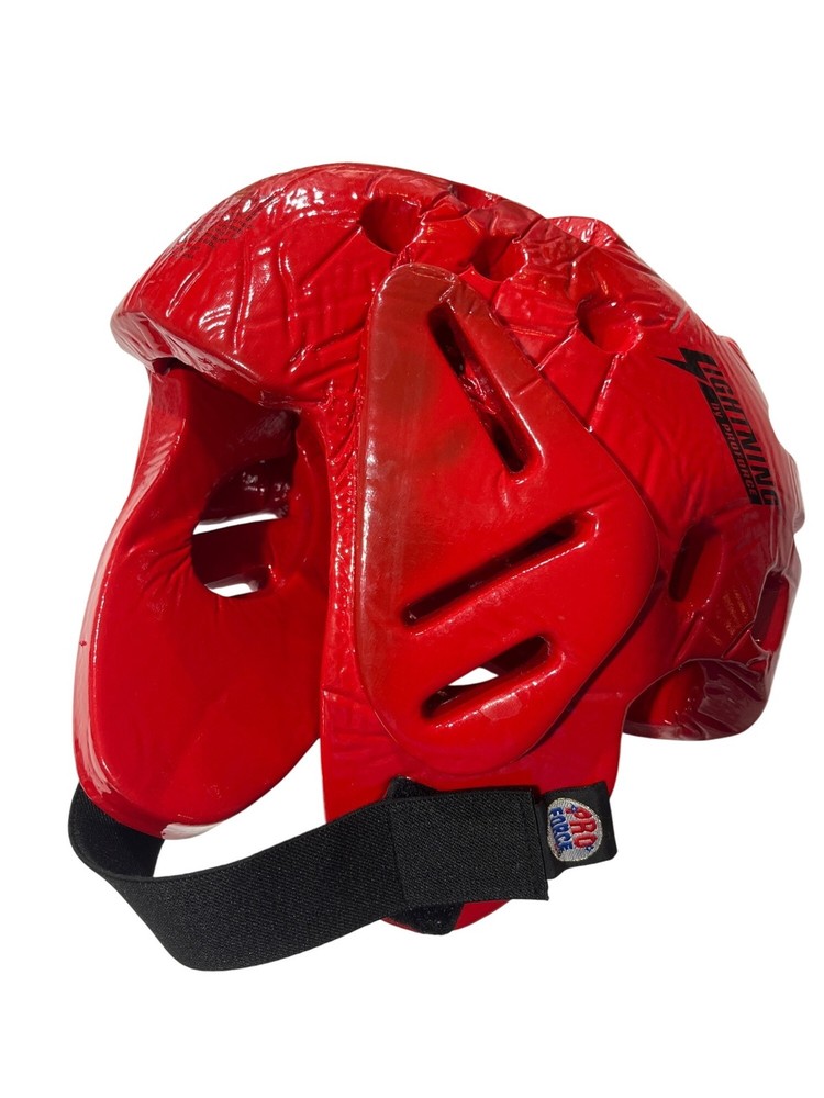 ProForce Lightning Red Martial Arts Sparring Headgear Large Durable Foam Safety