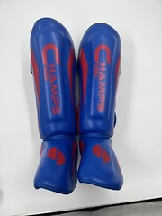 Champs MMA Leg Shin Guards Blue Red Size Small Adjustable
