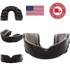Black Boxing Mouthguard Adult Size with High Density Rubber for Shock Management