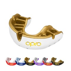 OPRO Gold Level Moldable Mouth Guard Premium Youth (Under Age 10), White/Gold