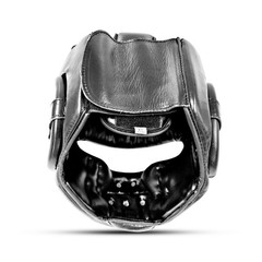 Boxing Head Guard Genuine Leather Face Protector Sparring Helmet MMA Kickboxing