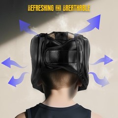 Adjustable Leather Boxing Headgear for Adults & Kids – Ultimate Safety Gear
