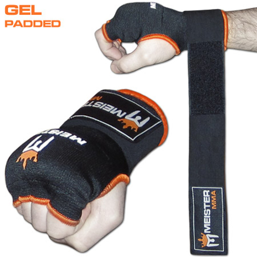 MEISTER GEL PADDED PROWRAPS Inner Hand Wrap Gloves – MMA Boxing Wrist Fight PAIR
