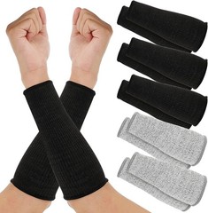 SATINIOR 5 Pairs Cut Burn Resistant Sleeves Arm Protection Black, Gray