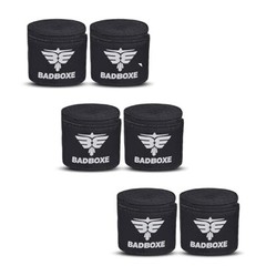 3 Pairs Of Badboxe Boxing / MMA Hand Wraps Premium Quality 180″ / 4.5m