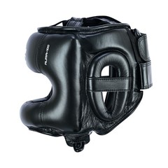 RING PRO Aura 100 Leather Boxing Headgear MMA Sparring Helmet Black S-XL