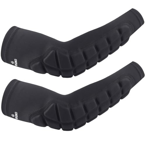 Padded Elbow Forearm Sleeves 2 Pack Compression Crashproof Arm Pads Small