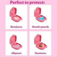 Sleek Pink Mouthguard Case with 16 Ventilation Holes – Keep Your Retainers Fresh