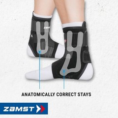Zamst A1 Ankle Brace Left Small Black Three Way Straps Moderate Sprain Grade II