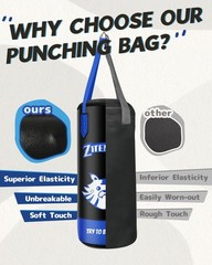 Kids Punching Bag with Gloves – PU Leather & Adjustable Height Strap – Boxing…