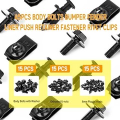 Universal Style Engine Under Cover Splash Shield Guard Body Bolts Bumper 45PCS