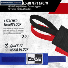 FIVING Boxing Hand Wraps Inner Gloves for Men Women, 180 Inch Black
