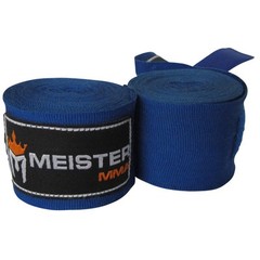 MEISTER BLUE 180″ HAND WRAPS – MMA Elastic Cotton Mexican Boxing NEW WIDE STRAPS