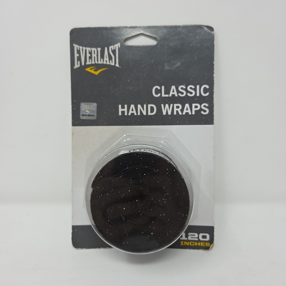 Everlast Classic Hand Wraps 120 Inches Black New in Damaged Packaging