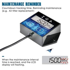 Runleader Digital Hour Meter Tachometer for Lawn Mower Tractor Generator ATV