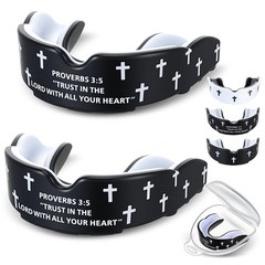 Yaomiao 2 Pcs Mouth Guards Christian Teeth Sport Game Youth, Black