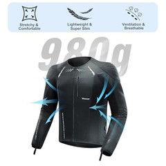 Motorcycle Shirt Mesh Motorcycle Jacket Men with CE Level 2 Armor Small Grey