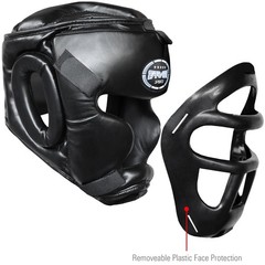 Farabi Sports Boxing Headgear Grill Head Guard MMA Training Large, Black