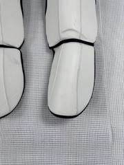 (A-1)Boon Martial Arts Shin Guards Large L Muay Thai Kickboxing White Black Pair