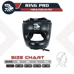RING PRO Aura 100 Leather Boxing Headgear MMA Sparring Helmet Black S-XL