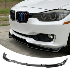 Front Bumper Lip Splitter Spoiler Compatible with BMW 3 F30 Base-Gloss Black