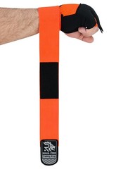 RING PRO Elite Gel Quick Wraps Black/Orange Boxing Inner Gloves Wrist Support