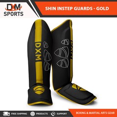DXM SPORTS Shin Instep Protector MMA Leg Foot Pad Muay Thai Kickboxing Training