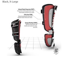 Set RDX SGL-T2W Shin Guards SGL-T2W-XL Black/White/Red XL Wraps Boxing Gloves