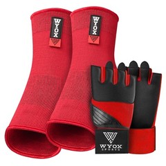 Boxing Hand Wraps Gel & Ankle Sleeves Bundle by WYOX for Training,KickBoxing GYM
