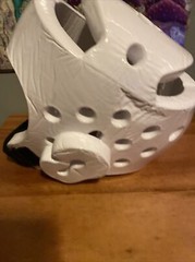 Vision Sparring protective Head Gear – Karate Martial Arts – White w/ chin strap