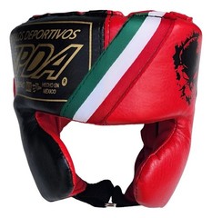 Boxing Black Red Headgear Head Guard Lace Up Sparring Protection Made In MEXICO