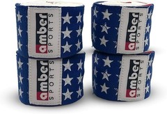 Amber USA Flag Handwraps, 180 inch Breathable Polyester Boxing Wraps for MMA