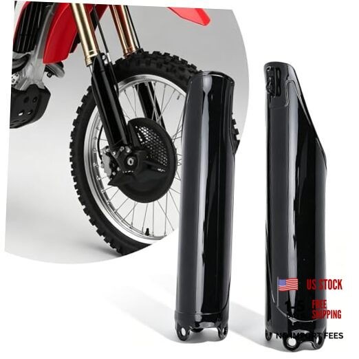 2Pcs Front Fork Tube Cover – Glossy Black Fork Guard Protector for CRF250R
