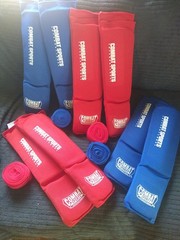 2 Red & 2 Blue – Combat Sports Intnl. Boxing Martial Arts MMA Shin Guards Sz S