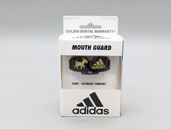 Adidas Sports Mouth Guard White Black Gold Goat One Size Fits Most Sleek Design