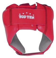 Top Ten Red IBA LEATHER AMATEUR BOXING Head Guard – red, 4069-4 LARGE HEADGEAR