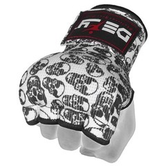 Gel Padded Inner Gloves with Hand Wraps MMA Muay Thai Boxing Bandage Fight Skull