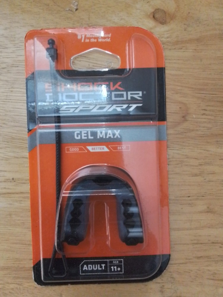 Shock Doctor Sport Gel Max Mouthguard Adult Convertible Black Gel Fit Age 11+