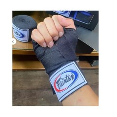 Fairtex Muay Thai Boxing HW2 Hand Wraps Black 180″Elastic Cotton MMA 1 Pair(Box)
