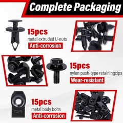 45PCS Engine Under Cover Splash Shield Guard Body Bolts Screws, Universal